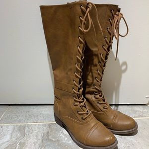 Lace up Knee high boots